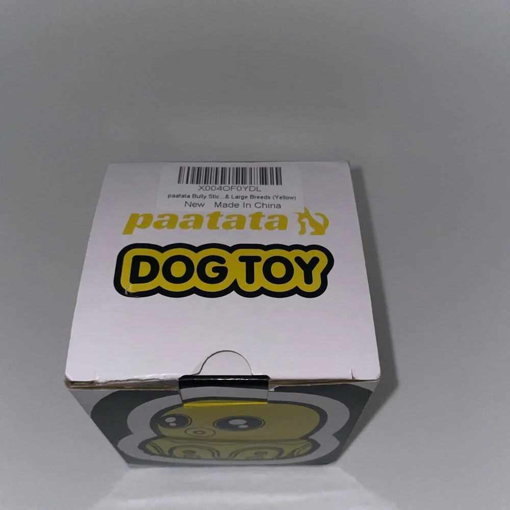 Paatata Yellow Robot Dog Toy New In Box Hide Treats Squeaky Fun Durable Play